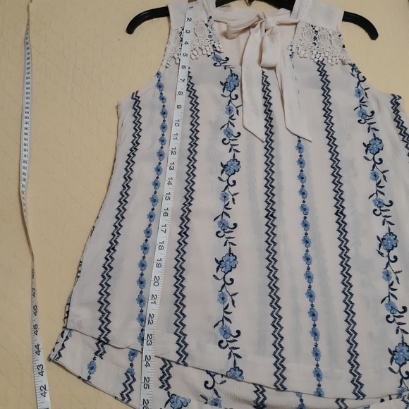 Knox Rose floral embroidered tank sz XS blue - Picture 6 of 8